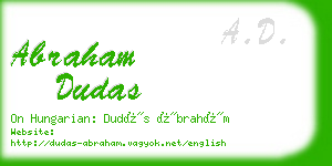 abraham dudas business card